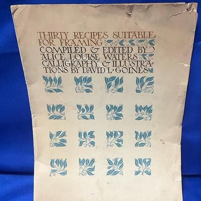 David Goines - Vintage - Recipes Suitable For Framing 1968