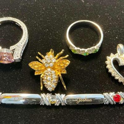 Rhodium Plated Stamped .925 Sterling Silver 
