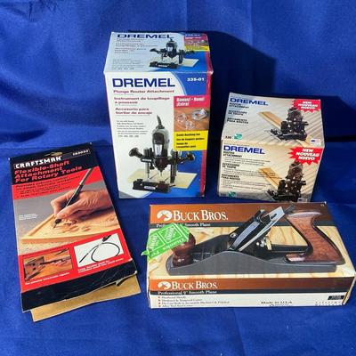 Dremel Router Attachment & Plunge Router Attachment, Craftsman Flexible Shaft Attachment, Planer