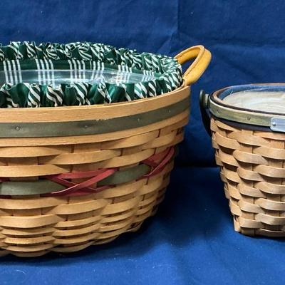 Longaberger 1999 Pinecone Basket & 2005 Bee Basket