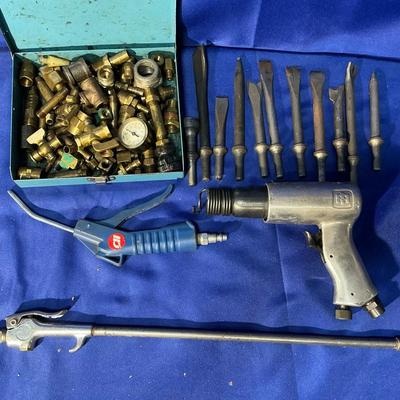 Pneumatic Air Gun, Chisel Bits, & Air Hose Accessories