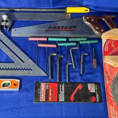 Squares, Saw, Level, Allen Wrenches, Hammer, Clamp, & More