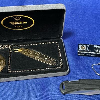 Majestron Pocket Watch & Knife Set, Pocket Knives
