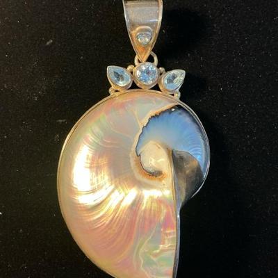 Sterling Silver Shell Slide Pendant 