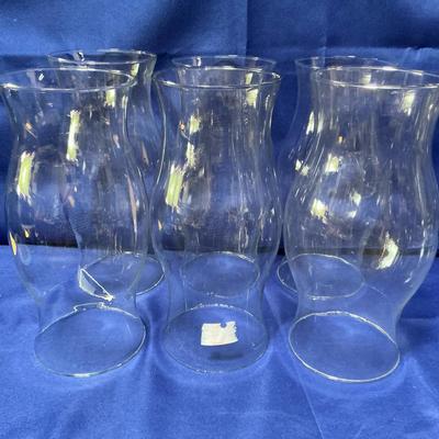 Set OF 6 Clear Glass Hurricane Toppers(cro4)