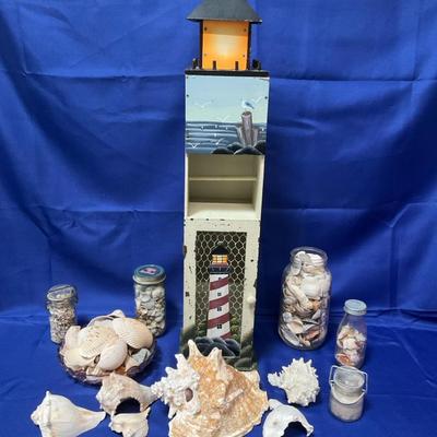 Lighthouse TP Dispenser And Real Seashells