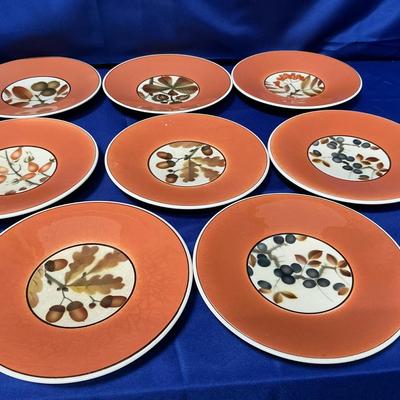 Set Of 8 Danish Nils Thorsson Plates 8”