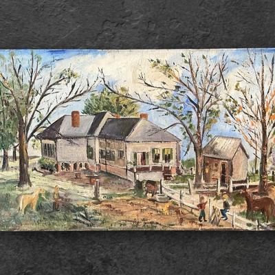 Lord Byron Manor Painting on Board (48 x 23)