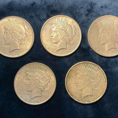 1922 Peace Silver Dollars (5 Count) (CHO501)