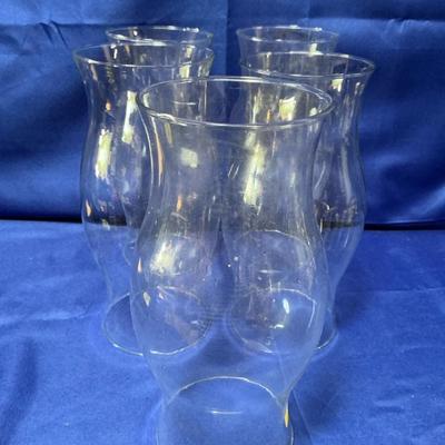 Set Of 5 Clear glass Hurricane Covers 12” 