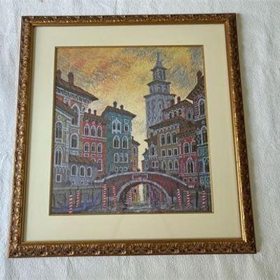 Anatole Krasnyansky Venice Yellow Sunset W/COA .jpg