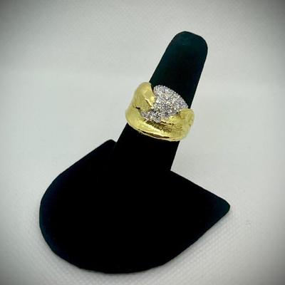 Sale Photo Thumbnail #32: Designer: Sequoia, 18k freeform ring with diamond "H-I" color, "VS-SI1" clarity. Appraisal included.  $3500.00