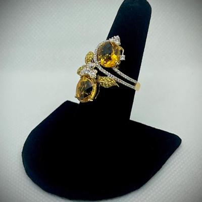 Citrine & diamond ring in 18K, $2500.00
