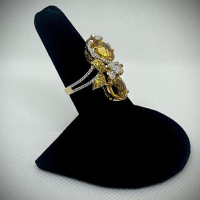 Citrine & diamond ring in 18K, $2500.00