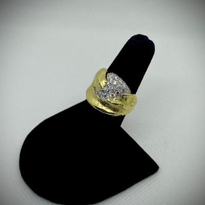 Sale Photo Thumbnail #29: Designer: Sequoia, 18k freeform ring with diamond "H-I" color, "VS-SI1" clarity.  Appraisal included.  $3500.00