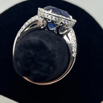 Sale Photo Thumbnail #207: Designer: Bruno Crivelli, Blue heart Sri Lanka sapphire (graded & certified with HKD report, included) with a halo of 94 diamonds 0.64cts, "G-H" color, "VS" clarity. Appraisals included. $12,500.00