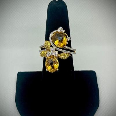 Citrine & diamond ring in 18K, $2500.00