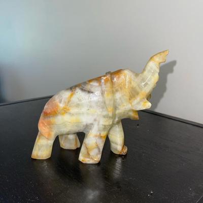 Onyx Stone Elephant - Large