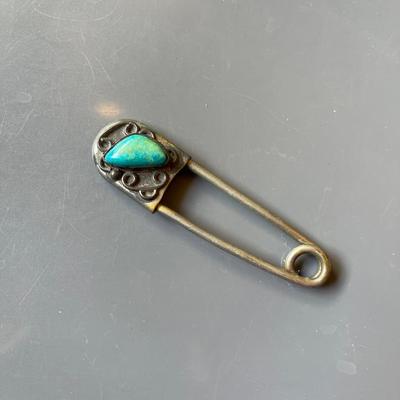 Native American Sterling Old Pawn Safety Pin