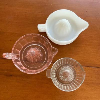 Vintage Juicers - Sunkist, Pink Depression & Glass