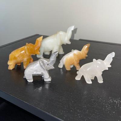Onyx Stone Elephant Herd - Small