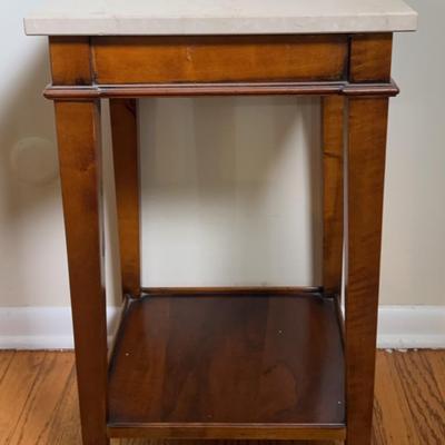 Wood Side Table With Ceramic Top