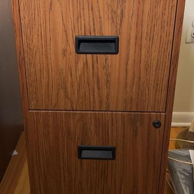 Wood Style Painted File Cabinet