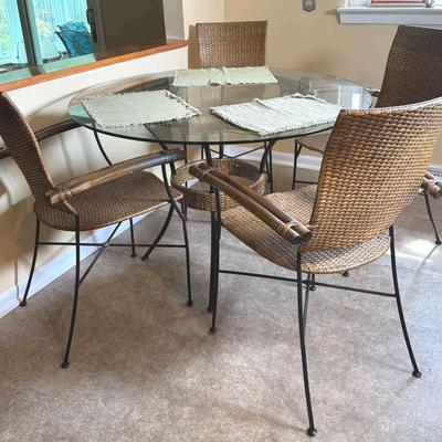 Glass Top Game Table and Chairs