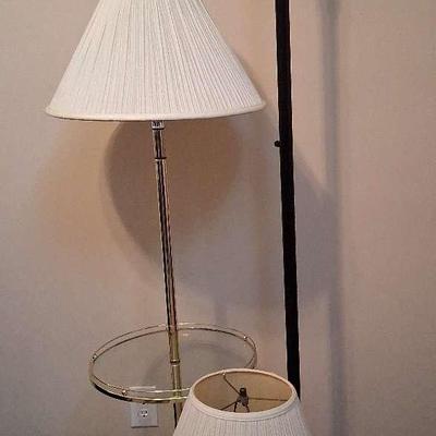 Three Floor and Table Lamps with Shades