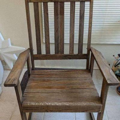 Rustic Wooden Rocking Chair