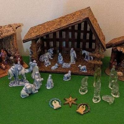 Christmas Nativity Collection Featuring Rustic Stables & Ceramic Figures