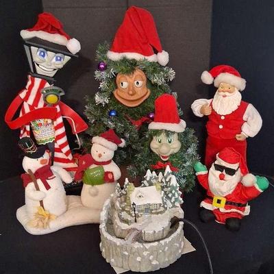 Whimsical Animated Holiday Figures, Santa Decor & Musical Tree Display