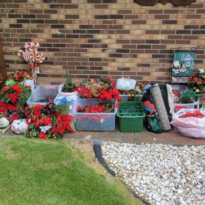 Large Christmas Décor Collection with Wreaths & Storage Bins