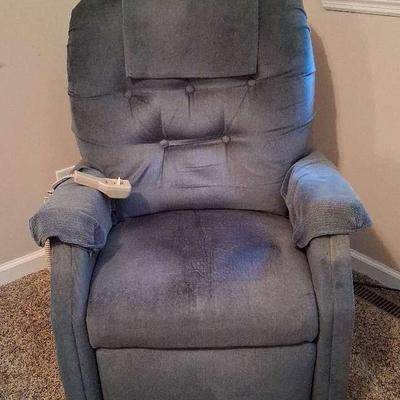 Pride Power Lift Recliner in Soft Blue Upholstery