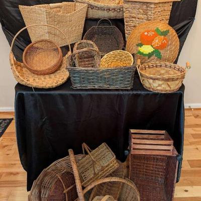 Large Assortment of Woven Baskets