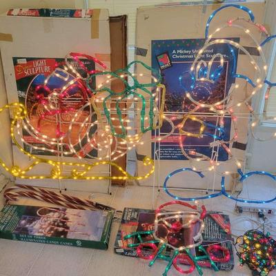 Lawn Christmas Light Sculpture Collection with Mickey Mouse & Sleigh