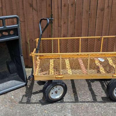 Heavy-Duty Garden Utility Wagon & Dump Cart