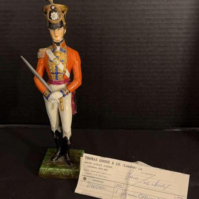 Porcelain Dresden Soldier from England 