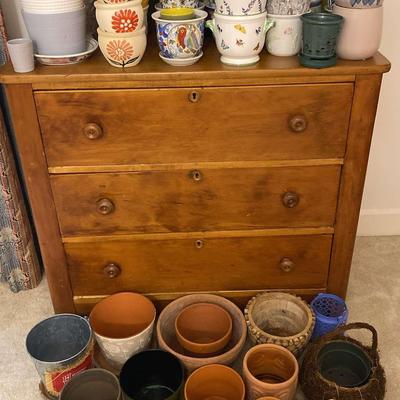 Large Assortment of Decorative Flowerpots – Ceramic, Clay, Wood & Metal