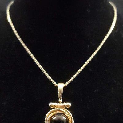 14K Pendant On Chain Necklace Made In Italy