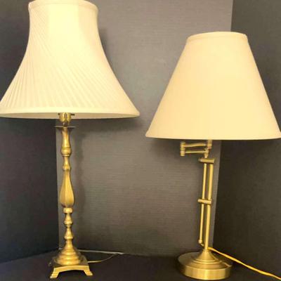 Pair of Brass Table Lamps with Unique Silhouettes