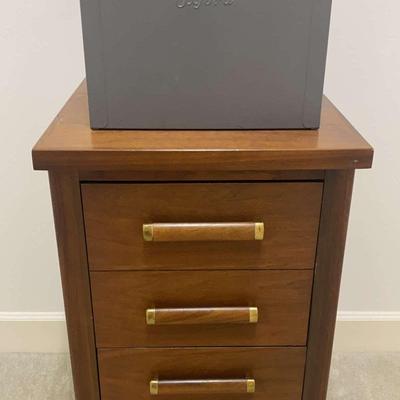 Wooden Filing Cabinet with Oxford Metal File Box