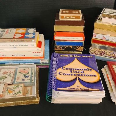 Vintage Playing Card Collection and Bridge Book Library