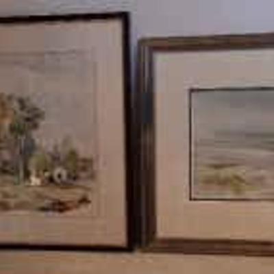 Two Framed Watercolor Paintings by Robin Michel & D. Roush

