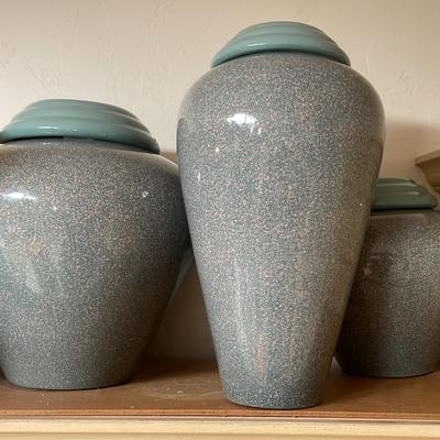 Three Glazed Pots  