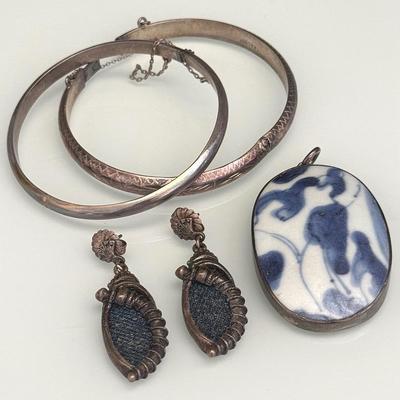 Stamped Sterling And Stone Jewelry 
