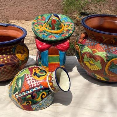 Large Talavera Pots And Other Mexican Talavera