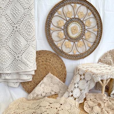 Dyed Fabrics & Linens From Iran Plus Crochet Work 