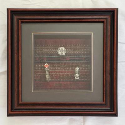 Framed Saudi Arabian Sterling Jewelry 