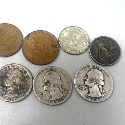 Quarters 1940s & Phillipean Under US coins
